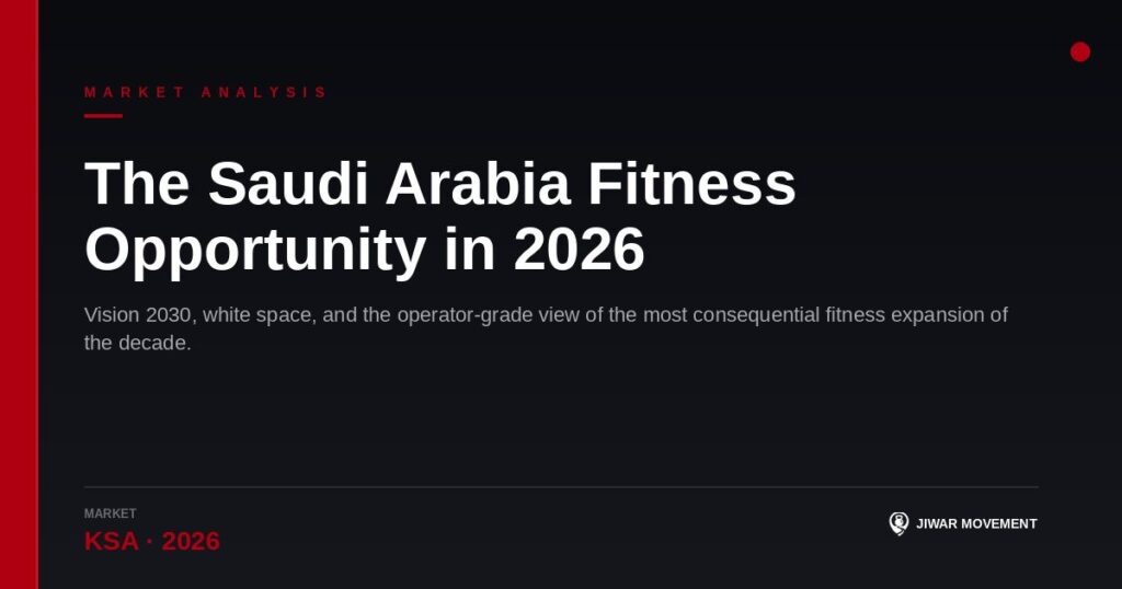 The Saudi Arabia Fitness Opportunity in 2026 — A Playbook for Operators and Investors